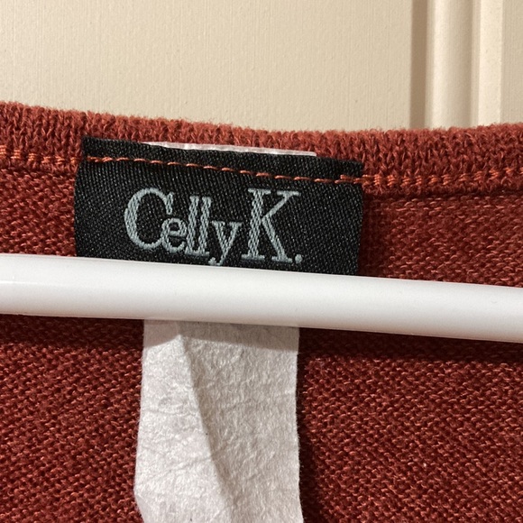 CELLY K Vintage 3/4 Zipper Front Closure 3/4 Sleeves Decorated with Gold Buttons - Picture 3 of 5